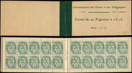 CARNETS (N°Cérès Jusqu'en1964) - 1    Blanc,  5c. Vert, N°111C, T IB, Carnet De 40, TB - Altri & Non Classificati