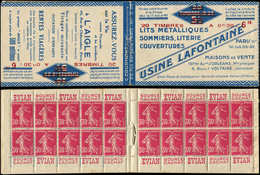 CARNETS (N°Cérès Jusqu'en1964) - 49   Semeuse Camée, 30c. Rose, N°191B, T IIB, S. 49, USINE LAFONTAINE, TTB - Altri & Non Classificati