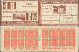 CARNETS (N°Cérès Jusqu'en1964) - 94   Semeuse Lignée, 50c. Rouge, N°199B, T IIB, S. Vichy, BOULE D'ARGENT/Chocolat De Vi - Autres & Non Classés