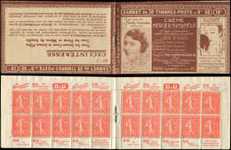 CARNETS (N°Cérès Jusqu'en1964) - 95   Semeuse Lignée, 50c. Rouge, N°199B, T IIB, S. 194 RP-A, MERCIER HAMAMELIS, Haut De - Autres & Non Classés