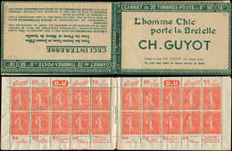 CARNETS (N°Cérès Jusqu'en1964) - 95   Semeuse Lignée, 50c. Rouge, N°199B, T IIB, S. 193, CH. GUYOT, Bas Daté, TB - Autres & Non Classés