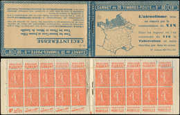 CARNETS (N°Cérès Jusqu'en1964) - 99   Semeuse Lignée, 50c. Rouge, N°199B, T IIB, S. 156-O-A, L'ALCOOLISME Et VIN, Lég. J - Altri & Non Classificati