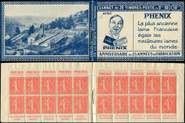 CARNETS (N°Cérès Jusqu'en1964) - 107  Semeuse Lignée, 50c. Rouge, N°199B, T IIB, S. Nogent En Bassigny, PHENIX (haut De - Other & Unclassified