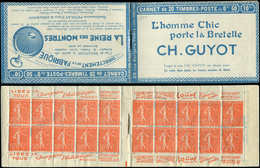 CARNETS (N°Cérès Jusqu'en1964) - 109  Semeuse Lignée, 50c. Rouge, N°199B, T IIB, S. PROVINS, GUYOT/REINE Des MONTRES, Ba - Other & Unclassified