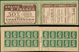 CARNETS (N°Cérès Jusqu'en1964) - 138  Pasteur, 10c. Vert, N°170, S. 44, L'AIGLE, Haut De Feuille, TB - Other & Unclassified