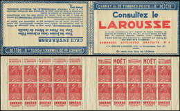 CARNETS (N°Cérès Jusqu'en1964) - 163  Fachi, 50c. Rouge, N°272A, T II, S. 215-B, LAROUSSE, Adh. Sur Un Ex. Et Une Pub Si - Other & Unclassified