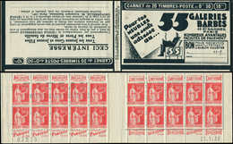 CARNETS (N°Cérès Jusqu'en1964) - 166  Paix, 50c. Rouge, N°283, T I, S. 279-A, GALERIE BARBES, N°82273, Daté 27/1/33, "11 - Altri & Non Classificati