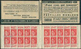 CARNETS (N°Cérès Jusqu'en1964) - 174  Paix, 50c. Rouge, N°283, T I, S. 264, MONLEON, Pli D'angle En Couv. 1, Sinon TB - Other & Unclassified