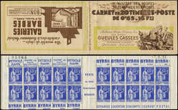 CARNETS (N°Cérès Jusqu'en1964) - 234  Paix, 65c. Bleu, N°365A, T II, S. 40, GUEULES CASSEES, N°03966, Daté 7/9/38, Super - Other & Unclassified