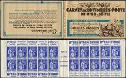 CARNETS (N°Cérès Jusqu'en1964) - 235  Paix, 65c. Bleu, N°365A, T II, S. 28, GUEULES CASSEES, Tache Bleue En C4, Sinon TT - Altri & Non Classificati