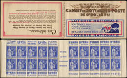 CARNETS (N°Cérès Jusqu'en1964) - 243  Paix, 90c. Bleu, N°368, T I, S. 43, LOTERIE NATIONALE, Fraîcheur Postale, Superbe - Altri & Non Classificati