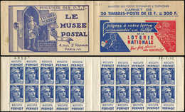 CARNETS (N°Cérès Jusqu'en1964) - 260  Gandon, 15f. Bleu, N°886A, T II, LOTERIE NATIONALE/LE MUSEE POSTAL, N°39535, Daté - Other & Unclassified