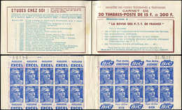 CARNETS (N°Cérès Jusqu'en1964) - 265  Gandon, 15f. Bleu, N°886, T I, S. 9, REVUE DES PTT/EU 70201, N°39156, Daté 23/12/5 - Other & Unclassified