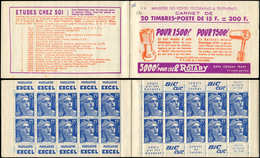 CARNETS (N°Cérès Jusqu'en1964) - 270  Gandon, 15f. Bleu, N°886, T I, S. 16, ROTARY, "886" Au Stylo En C1, Sinon TTB - Other & Unclassified