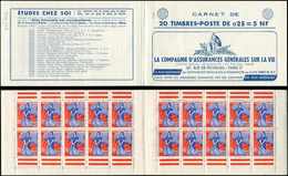 CARNETS (N°Cérès Jusqu'en1964) - 364  Marianne à La Nef, 0,25 Bleu Et Rouge, N°1234, T I, S. 6-60, ASSURANCES VIE, TB - Other & Unclassified