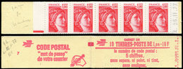 CARNETS (N°Cérès Jusqu'en1964) - 1972-C2    Sabine, 1,00 Rouge, Conf. 7, Daté 25/11/77 + RE, R Et TB - Other & Unclassified