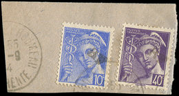 TIMBRES DE LIBERATION - ANGOULEME 1M Et 3M Obl. Sur Fragt, Petite Surcharge, TB, Signé Mayer - Liberazione