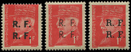 * TIMBRES DE LIBERATION - BORDEAUX 4a : 1f. Rouge, DOUBLE Surcharge, T I, II Et III, TB, Signés Mayer - Liberation