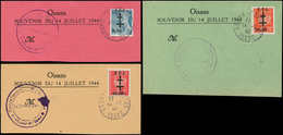TIMBRES DE LIBERATION - BOURG D'OISANS 1/3 Obl. S. 2 Fragts De Carte Et Une Carte Souvenir (N°2), TB - Liberazione