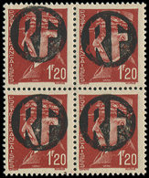 ** TIMBRES DE LIBERATION - CHOLET 15 : 1f20 Brun-rouge, BLOC De 4, TB - Libération