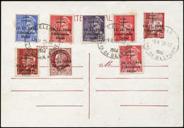 Let TIMBRES DE LIBERATION - DELLE 29E : CP Entier 1f20 Brun-rouge, Affr. N°1, 2(2), 3 Et 7/9 Obl. Delle 29/12/44, TB - Libération