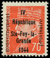 ** TIMBRES DE LIBERATION - SAINTE FOY LA GRANDE 6 : 70c. Orange, NON EMIS, RRR, TB. C - Libération