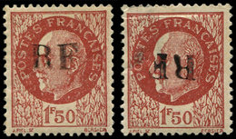 * TIMBRES DE LIBERATION - VESOUL 6 : 1f50 Brun-rouge + Un Ex. Surch. Renversée, TB - Libération