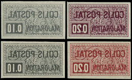 ** COLIS POSTAUX - 154A/D : 0,10 Et 0,20, Impression INVERSEE, NON DENTELES, Couleurs Adoptées Et Non Adoptées, TB. J, C - Neufs