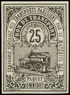 * COLIS POSTAUX DE PARIS -  1 : 25c. Noir, Omnibus, Non Signalé En Neuf, R Et TB - Autres & Non Classés