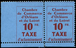 ** Spécialités Diverses - TIMBRES DE GREVE, ORLEANS 2 : 10f. Bleu, PAIRE Cdf, Un Ex. Dentelé 3 Côtés, TB - Other & Unclassified