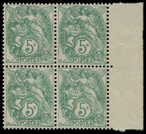 ** VARIETES - 111a  Blanc,  5c. Vert, T IIB, BLOC De 4 Bdf, R Et TB - Nuovi