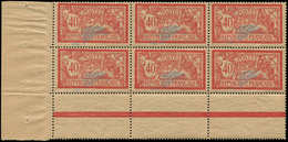 ** VARIETES - 119b  Merson, 40c. Rouge Et Bleu, CENTRE DEPLACE, Papier GC, BLOC De 6 Cdf, TTB - Unused Stamps