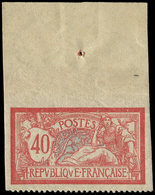 * VARIETES - 119   Merson, 40c. Rouge Et Bleu, Papier GC, NON DENTELE 3 COTES, Bdf, TB. C - Unused Stamps