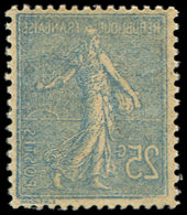 ** VARIETES - 132d  Semeuse Lignée, 25c. Bleu, RECTO-VERSO Bien Marqué, TB - Unused Stamps