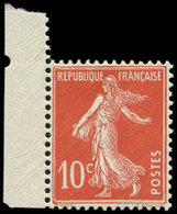 ** VARIETES - 138fa Semeuse Camée, 10c. Rouge, Papier X, Bdf, TB - Neufs