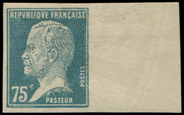 * VARIETES - 177a  Pasteur, 75c. Bleu, NON DENTELE Bdf, TB - Nuovi