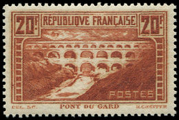 ** VARIETES - 262b  Pont Du Gard, 20f. Chaudron Clair, T IIB, "rivière Blanche", TB - Unused Stamps