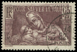 VARIETES - 356   Pour Sauver La Race, 65c. + 25c. Brun-lilas, DOUBLE IMPRESSION Dont Une RENVERSEE, Obl., TB. C, Cote Ma - Unused Stamps