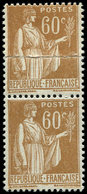 * VARIETES - 364   Paix, 60c. Bistre, IMPRESSION Sur RACCORD Tenant à Normal, TB - Unused Stamps