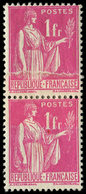 * VARIETES - 369   Paix,  1f. Rose, PAIRE, Impression Sur RACCORD, TB - Unused Stamps