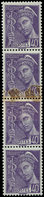 ** VARIETES - 413   Mercure, 40c. Violet, IMPRESSION Sur RACCORD Dans Une BANDE De 4, TB - Nuovi