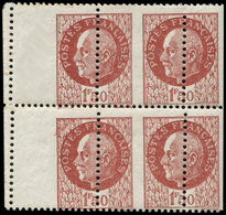 ** VARIETES - 517   Pétain,  1f.50 Brun-rouge, PIQUAGE à CHEVAL, BLOC De 4, TB - Nuovi