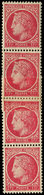 ** VARIETES - 676d  Mazelin,  1f. Rouge, BANDE Verticale De 4, 2 Ex. Impression Sur RACCORD, TB - Unused Stamps