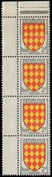 ** VARIETES - 1003   Angoumois, Impression Sur RACCORD Dans Une BANDE De 4 Cdf, TB - Unused Stamps