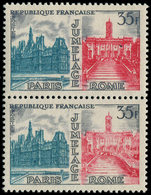 ** VARIETES - 1176   Jumelage Paris-Rome, Impression DEFECTUEUSE Du ROUGE Tenant à Normal, TB - Unused Stamps