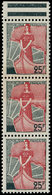 ** VARIETES - 1216   Marianne à La Nef, Impression Sur RACCORD Dans Une BANDE De 3 Bdf, TB - Unused Stamps