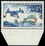 ** VARIETES - 1313a  Sully-sur-Loire, Château BLANC, Bdf, TB - Unused Stamps