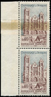 ** VARIETES - 1453   Cathédrale De Bourges, Impression Sur RACCORD Dans Une PAIRE Bdf, TB - Unused Stamps