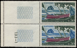 ** VARIETES - 1644a  Martinique, VERT Au Lieu De Bleu Tenant à Normal, Bdf T.D.3-1, TB - Nuovi