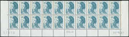 ** VARIETES - 2190   Liberté, 5,00 Bleu-vert, BLOC De 20 TD6-8 CD 14/8/87, 2 Ex. Une Bande PHOSPHO, 18 Ex. 2 Bandes PHOS - Unused Stamps